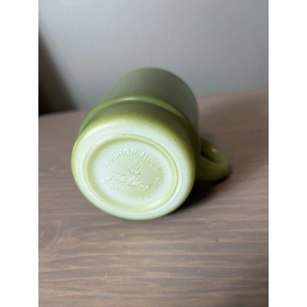 Anchor Hocking Fire King Avocado Stacking Coffee Mug 8 Oz - Picture 5 of 7